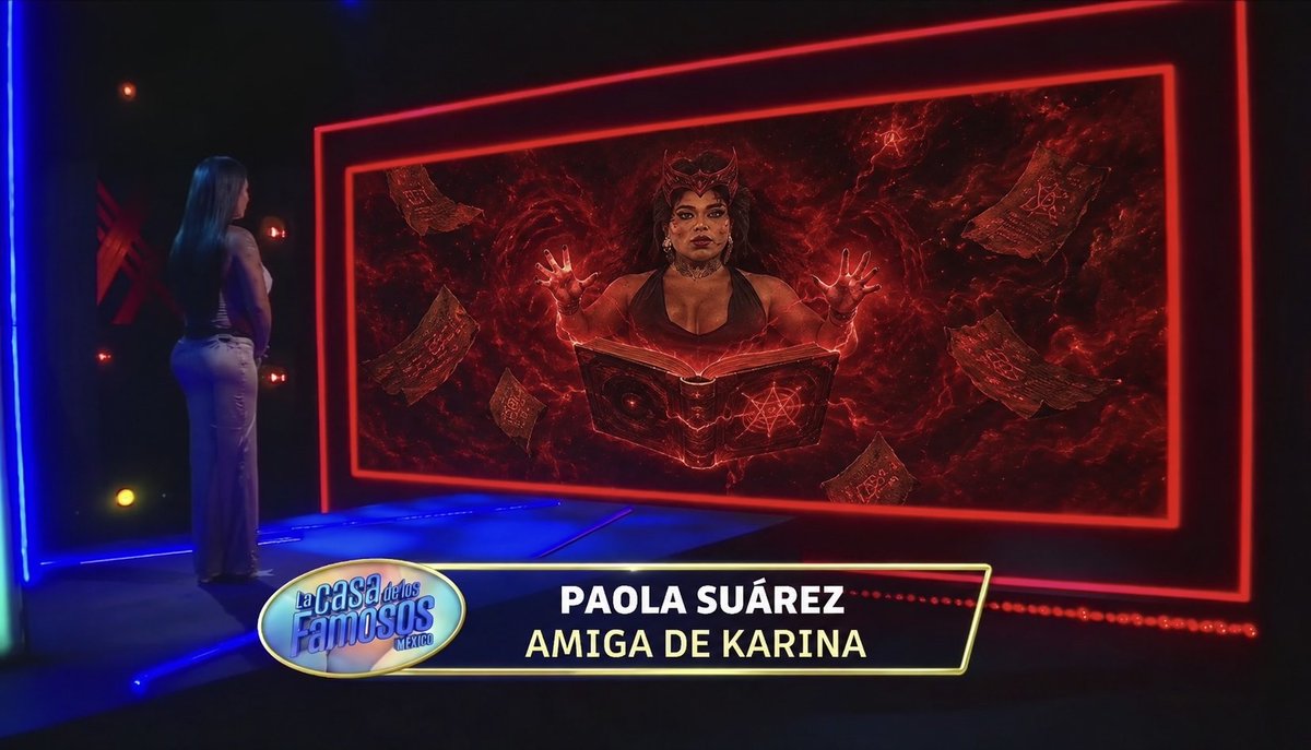 j__kos's tweet photo. Paolita Suárez manipulando el Darkhold desde el más allá para lograr tener contacto con Karina 😳

#LaCasaDeLosFamososMx https://t.co/Lmf5d0Jh80