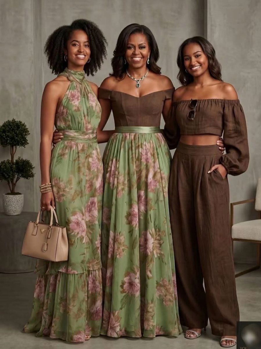 AuthorJoeNBrown's tweet photo. Grace, Strength, and Timeless Elegance. Carrying Purpose in Every Step and Staying True to the Journey 👜✨ 👠 💫💋👩🏽🙎🏽‍♀️🙍🏽‍♀️

#MaliaObama #MichelleObama 💚#SashaObama #FirstDaughters 🤎 #FirstLady 
#TimelessElegance
#GraceAndStrength https://t.co/u6cCgGeSnC