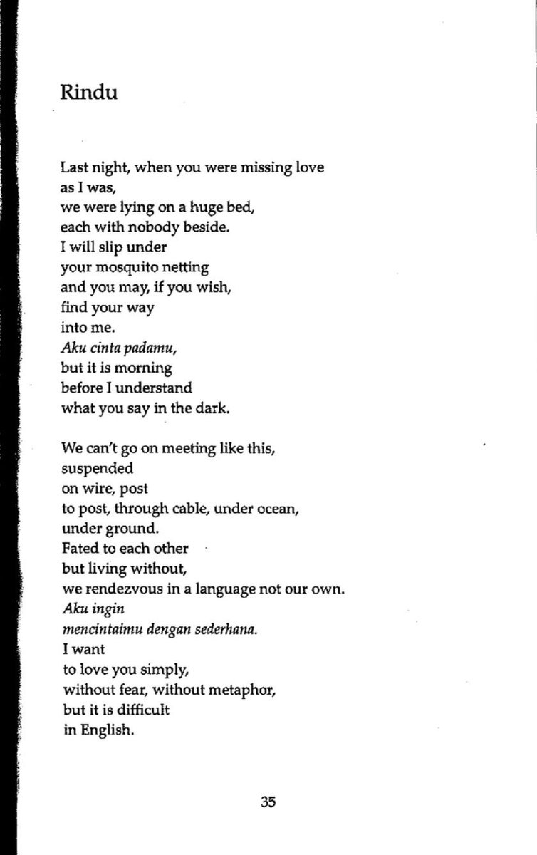 pagigpaw's tweet photo. i, too, can love you in my dialect, you know, punctuated with cicadas and their eternal afternoons:
'mahal kita. mahal kita.'
             - merlinda bobis

&amp; 

i want
to love you simply, 
without fear, without metaphor, 
but it is difficult
in English.
          - isabela banzon https://t.co/Aqv1HCJn0a
