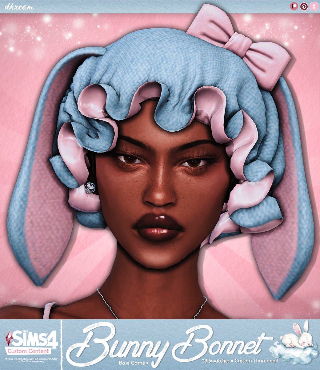 dhreamcc's tweet photo. Bunny Bonnet for The Sims 4!  

➤ Download link in bio 

#Sims4 #sims4cc https://t.co/Dbp4nJJMHG