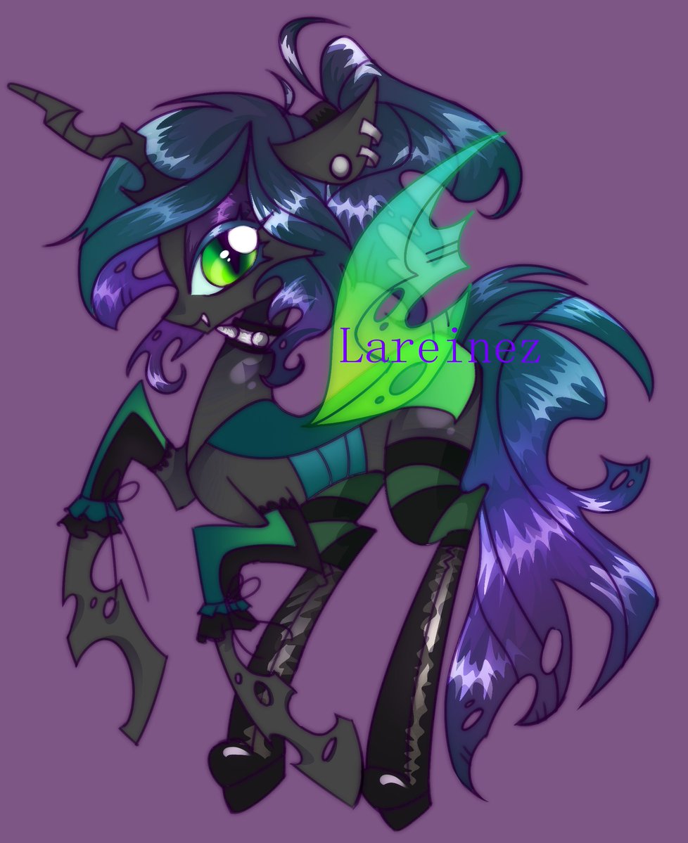 Lareinez_'s tweet photo. Emo Chrysalis 💜🖤💚 #mlp https://t.co/chQk6O2HyY