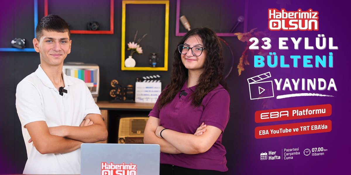 tcmeb's tweet photo. 📺 “Haberimiz Olsun”, 23 Eylül Bülteniyle Yayında

🛠️ Geleceğin ustalarını bugünden yetiştiren mesleki ortaokullar,

🚁 Emniyetin hizmetine giren yerli ve millî helikopter “GÖKBEY”, 

🌍 Yerküreye bakışımızı değiştiren “Eşit Dünya” haritası ve çok daha fazlası bu bültende…

▶️ İzlemek için👇🏻

🔗 https://t.co/Oqv646EZNR