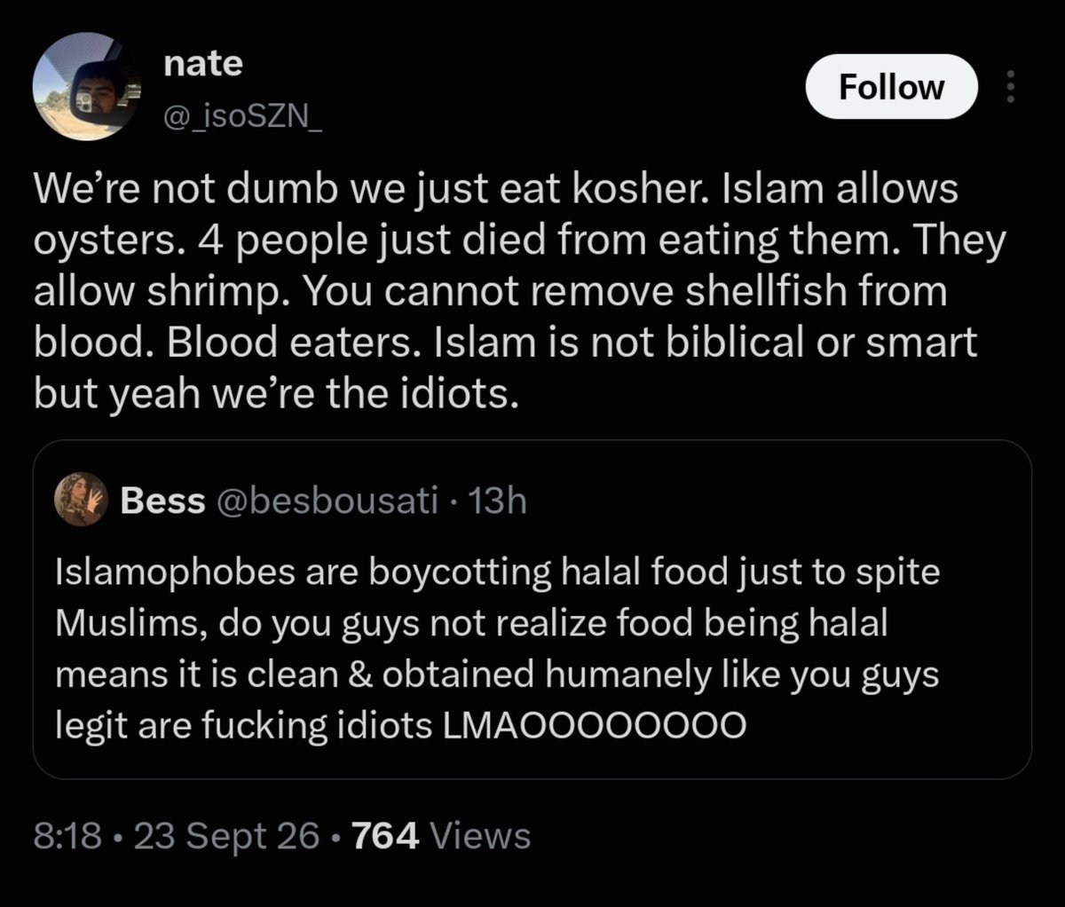 beepbopitsme's tweet photo. dalam banyak2 benda korang boleh argue pasal makanan halal, korang pilih shrimp and oyster? https://t.co/SqTYNfEvFn