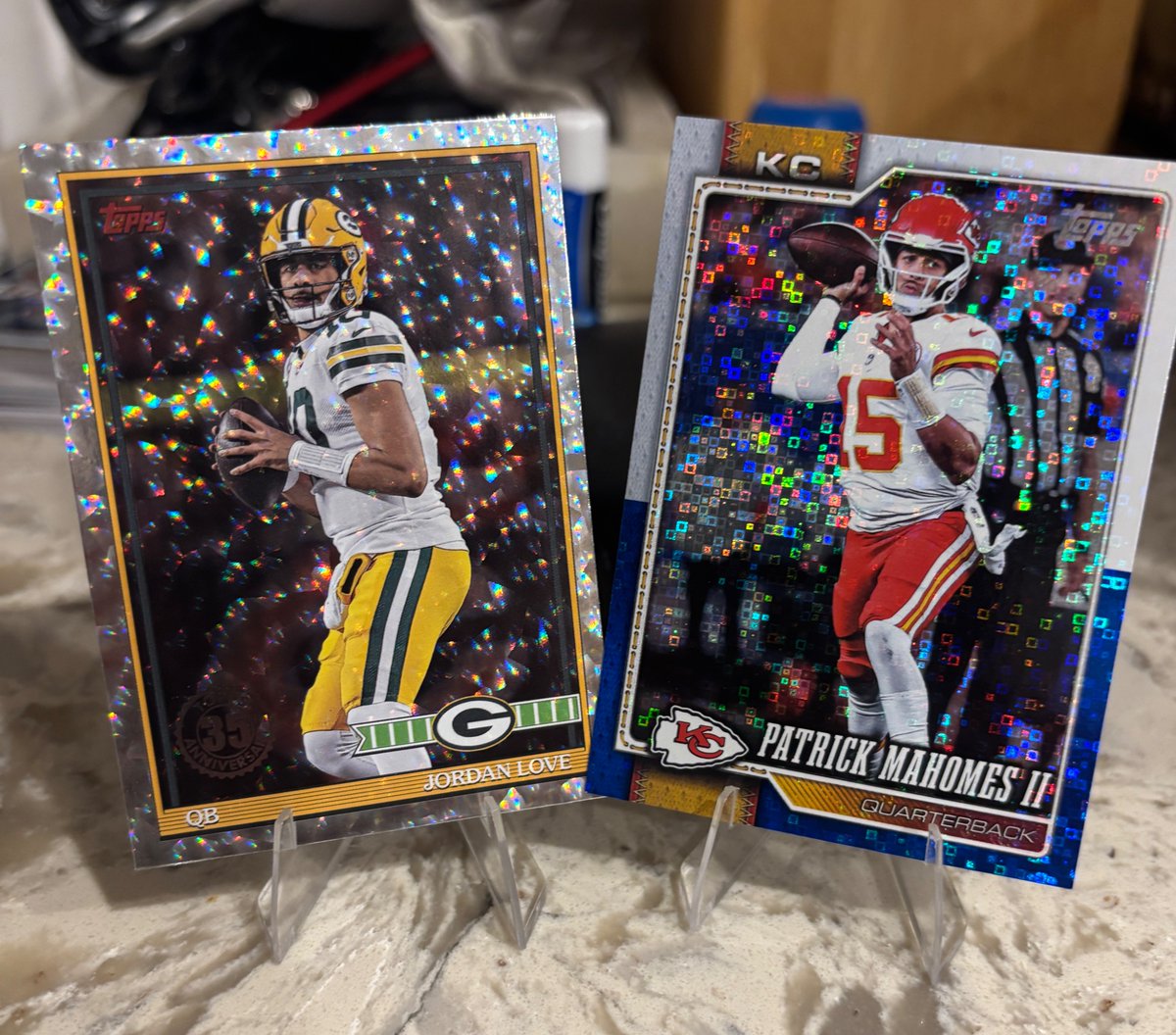 du47222292's tweet photo. Today’s giveaway - Topps Flagship Mahomes and Love foils
*Follow and Repost to Enter!
Are the Chiefs back? 
Have a great Wednesday! https://t.co/vF6nEjW7bb