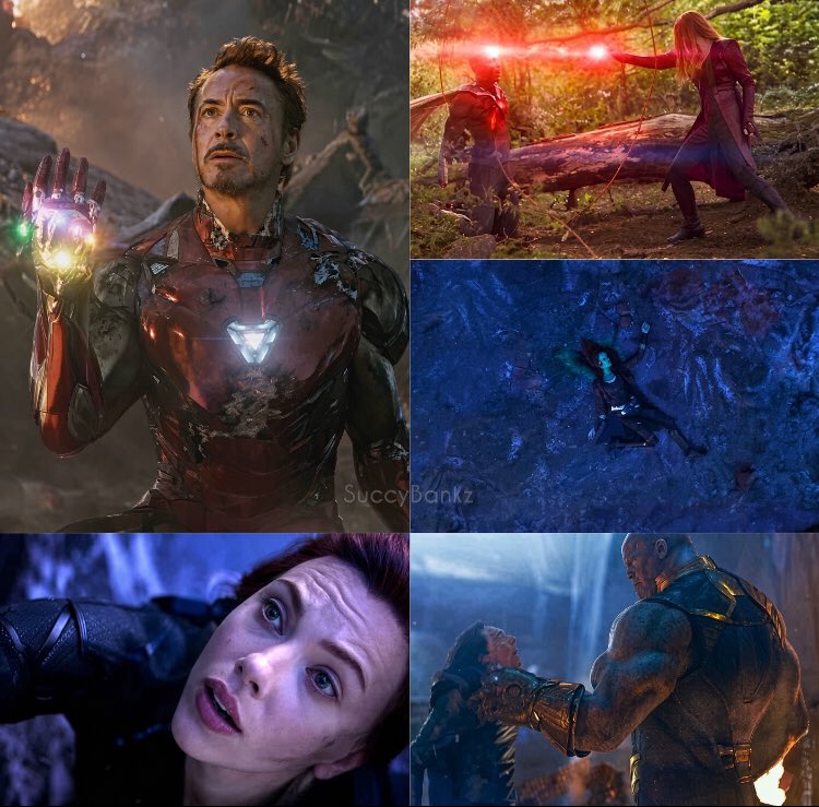 SuccyBankz's tweet photo. These heroes paid the price protecting Earth against Thanos. Tony Stark d!ed using the Stones so his daughter could grow up in a world that still existed. In that final second he stopped running from the man he used to be and became the one Pepper and Morgan needed.

Natasha Romanoff d!ed on Vormir so Clint could go home to his family. She chose the fall knowing the soul stone demanded a life from someone who loved the other. After years spent trying to wipe the red from her ledger she found the one act that finally evened the score.

Vision was destroyed twice, first by Wanda to keep the Mind Stone from Thanos then again when Thanos turned time backward and tore the stone from his head. The being who only wanted a quiet life with the woman he loved was treated as nothing more than a power source both times.

Gamora was thrown from the cliff by the man who raised her so Thanos could claim the Soul Stone. Quill tried to keep the promise he made her but the Reality Stone turned his shot into bubbles. She spent her life running from that monster only to become the key he needed.

Loki spent years running from both his brother and his father then d!ed telling Thanos he would never be a god while the Titan crushed his throat. The god who built his whole identity on lies chose a stand in the last breath he had left.

Which of these heroes do you think would have opted out if they had known what the price was calling?