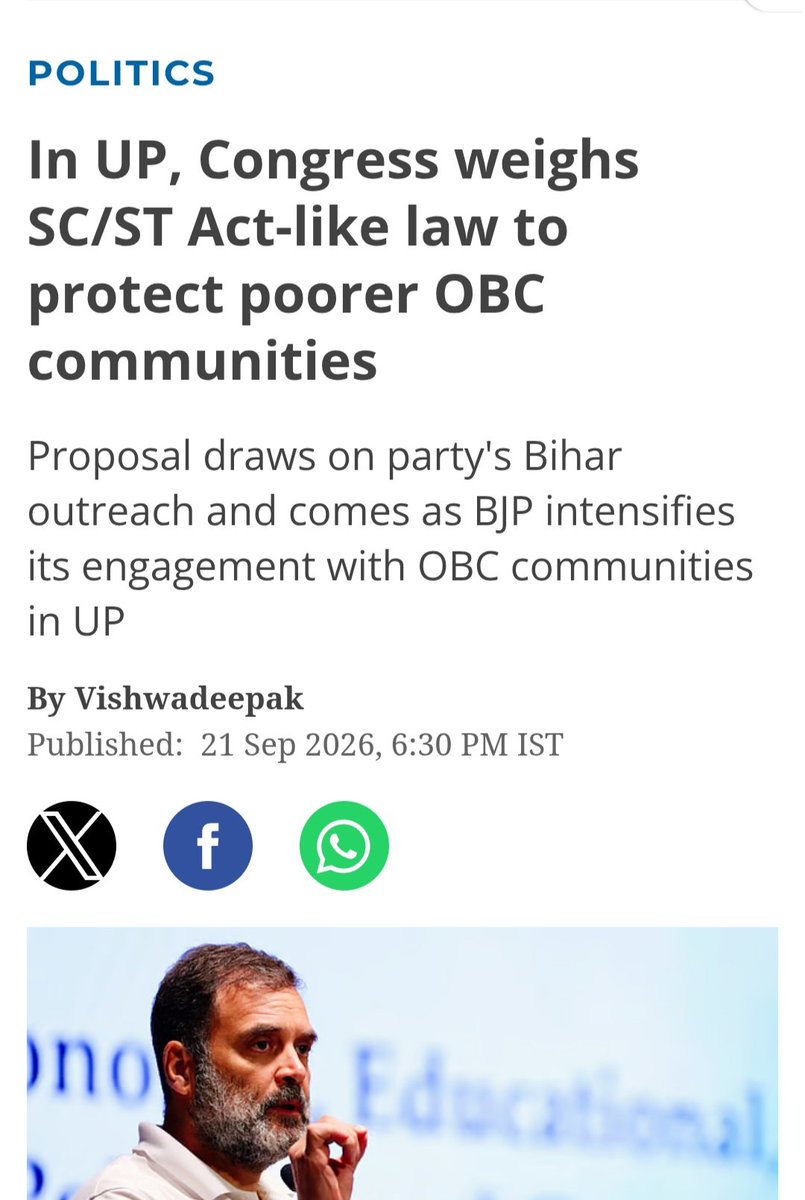 neha_laldas's tweet photo. Hello @INCIndia 
You plan to bring OBC act, if you come to power in UP.

But Congress is already in power in Karnataka, Telangana, HP, Jharkand, Kerala &amp; J&amp;K.

Then why aren't you bringing this OBC act in those states?
Are there no OBCs in these states?
What's stopping you? https://t.co/6SxP831LDm