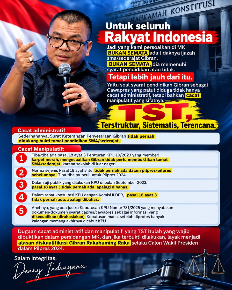 dennyindrayana's tweet photo. Untuk seluruh Rakyat Indonesia https://t.co/8Myjkc837b