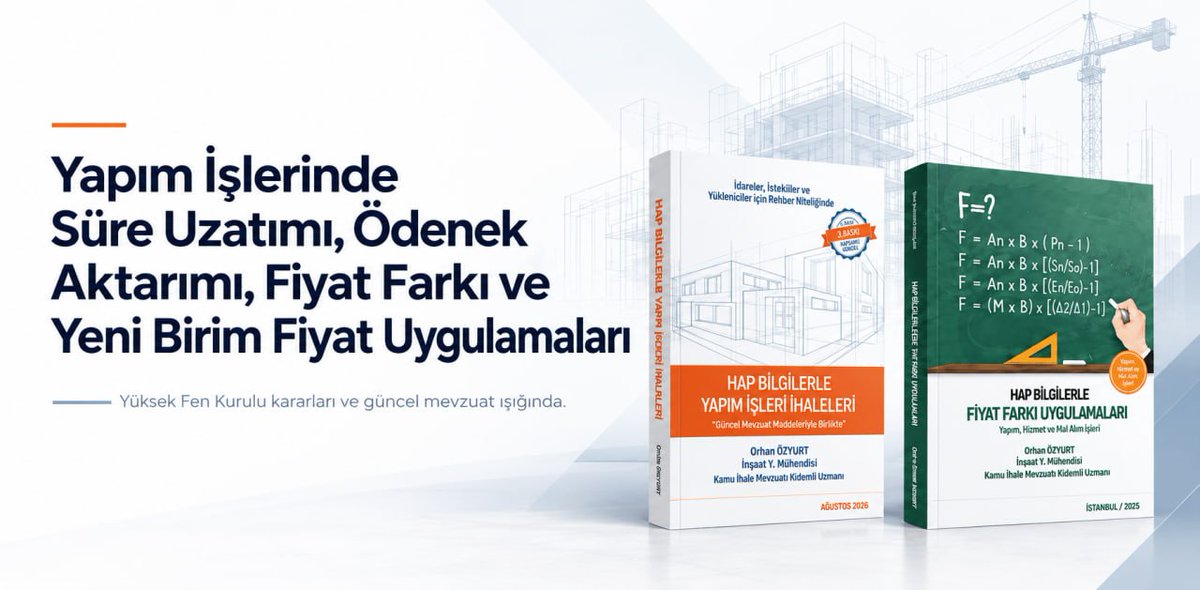 ampyazilim's tweet photo. Yapım İşlerinde Süre Uzatımı, Ödenek Aktarımı, Fiyat Farkı Ve Yeni Birim Fiyat Uygulamaları Makalemiz Yayımlandı.

https://t.co/CWQvvAiSbc https://t.co/Tcz2JmnvzH
