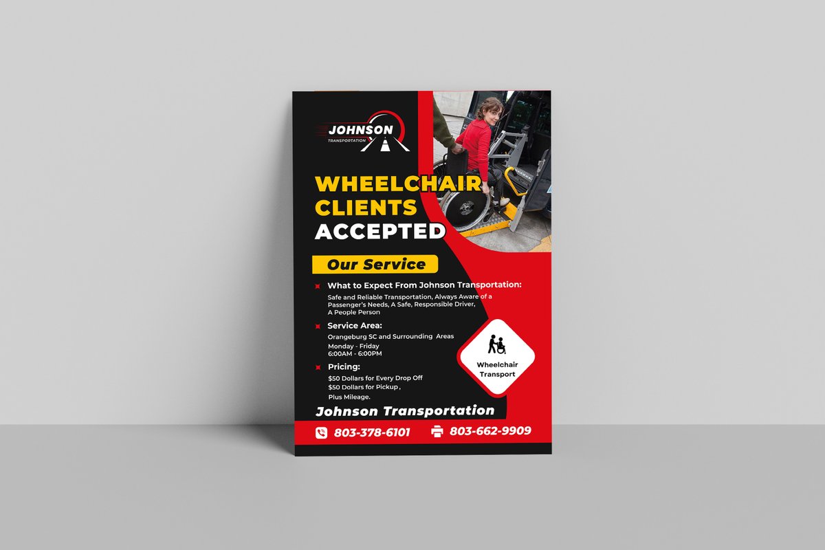 SweetyCreates's tweet photo. Good design makes information easy to notice. 👀

Sharing a promotional flyer I created for Johnson Transportation.

Simple message. Strong visual communication.

🔗 Full project:
 Behance
https://t.co/Hxvdbljd7j

#GraphicDesign #FlyerDesign #sweetycreates #sweetyakter https://t.co/OxSmVQvgWi