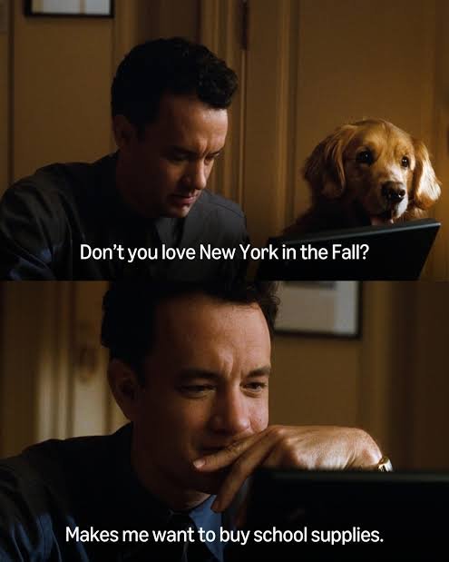lettersfromkhi's tweet photo. heard autumn has officially begun &amp; it immediately reminded me of this scene from "you've got mail" 
v oddly specific &amp; accurate https://t.co/AWCaYFZ2KW