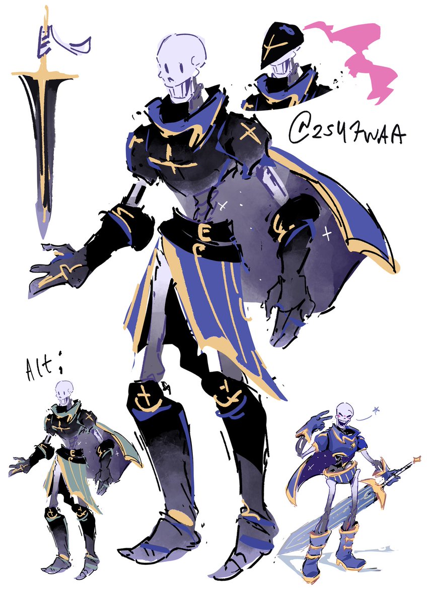 2547wAA's tweet photo. Knight outertale papyrus design for #UTMVDayChange https://t.co/0tCZw3zk72