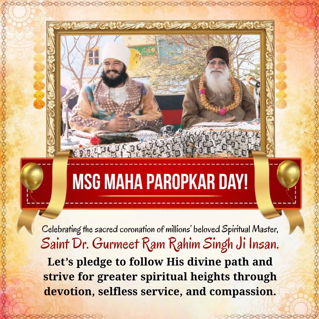 rajinsaaus's tweet photo. Happiest #MahaParopkarDiwas to the whole world as Followers celebrate the occasion not just through spiritual congregations,but through massive humanitarian acts. Guided by Saint Gurmeet Ram Rahim ji,volunteers participate in 176 humanitarian initiatives https://t.co/KNpgBuYvFO