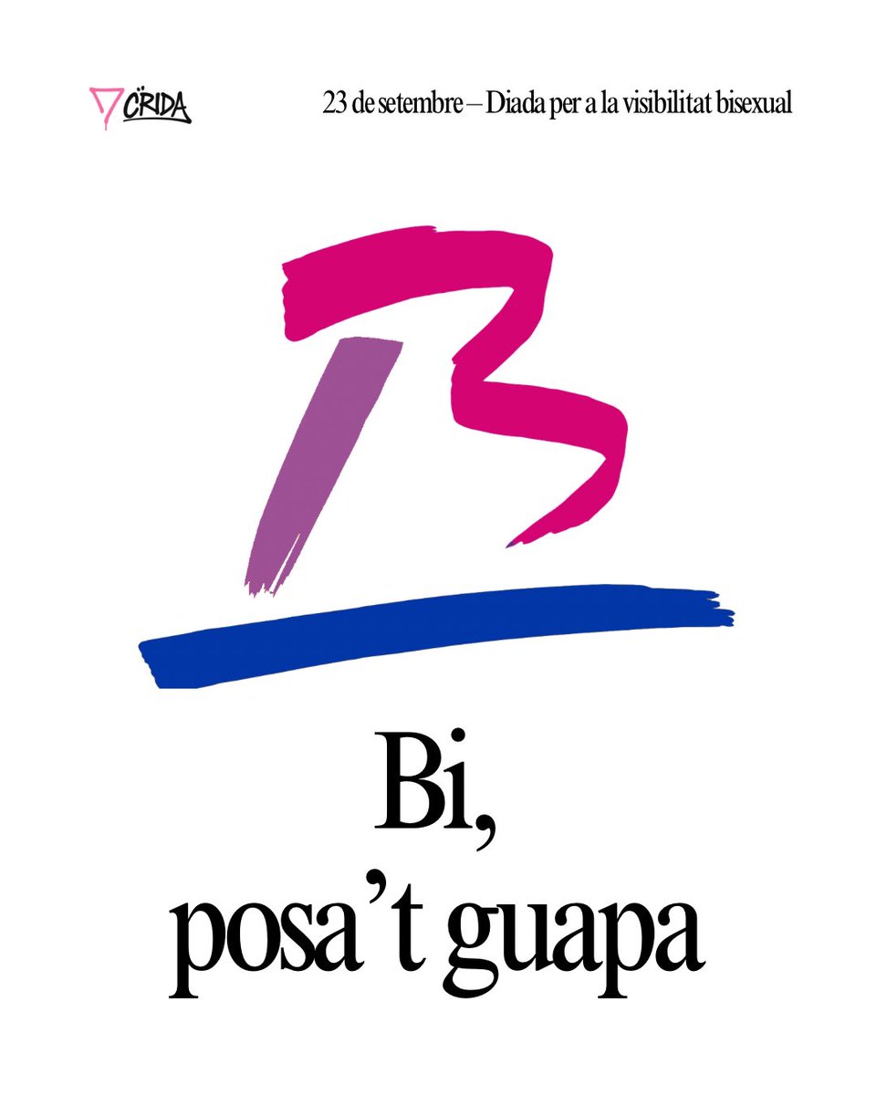 cridacridacrida's tweet photo. Bi, posa’t guapa! 🩷💜💙

23 de setembre, diada per a la visibilitat bisexual https://t.co/pOdLezuLX3