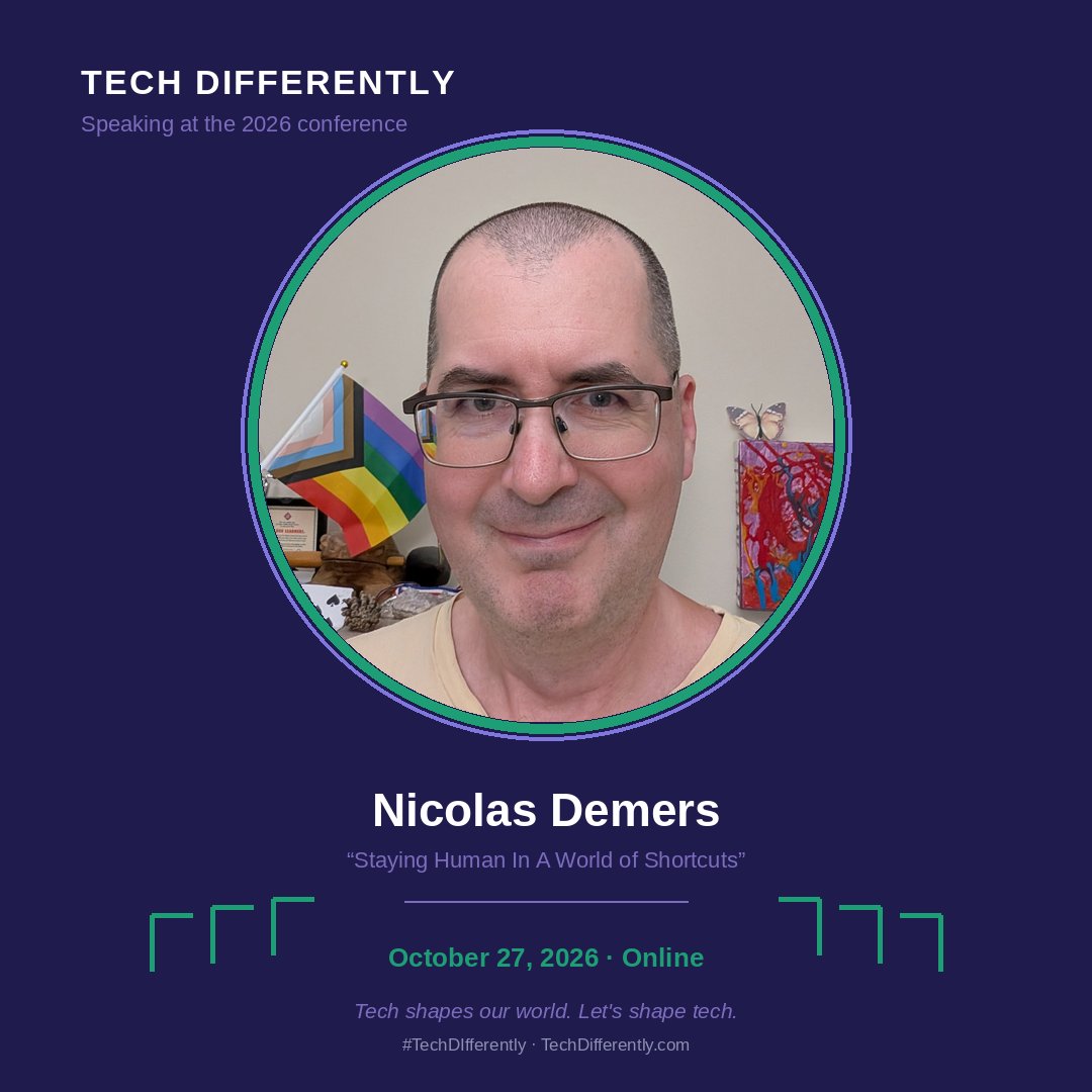 jillbinder's tweet photo. Speaker 7 #TechDifferently: Our World of Shortcuts
In our human-centered #tech conference, a #Canadian #WordPress #queerintech dev, photographer, and birder will share that real skill comes from practice, and #ai shortcuts can stall growth.
Tickets: https://t.co/qntFeoTfOs https://t.co/ZrrsobVfb6