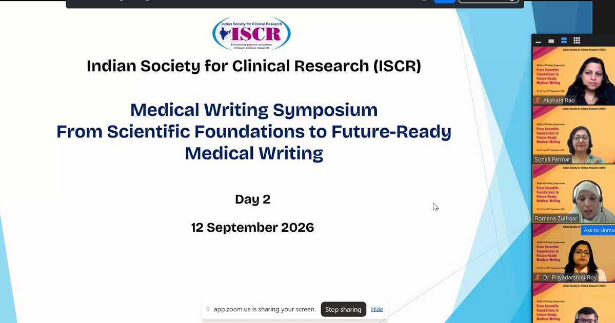 iscrindia's tweet photo. 📝 ISCR Medical Writing Symposium 2026: From Scientific Foundations to Future-Ready Medical Writing

📅 11-12 Sep 2026 | 9:30-13:30 IST | Virtual
12 talks + panel across 4 sessions on regulatory writing, AI in medical writing, scientific integrity &amp; submission strategy. https://t.co/YJ7szJg95k
