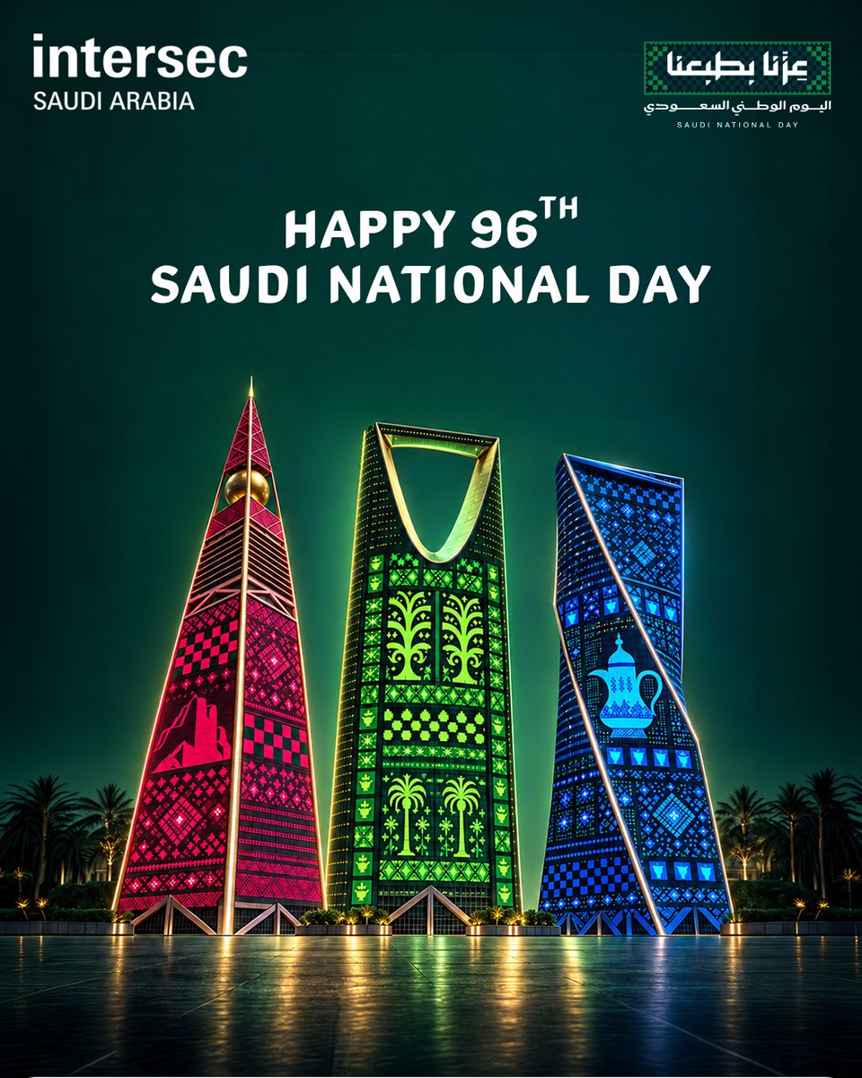 intersecksa's tweet photo. Happy 96th Saudi National Day from Intersec Saudi Arabia!

Celebrating the unity and ambition that continue to inspire the Kingdom. 

#SaudiNationalDay #SaudiArabia https://t.co/EsudnoRHBt
