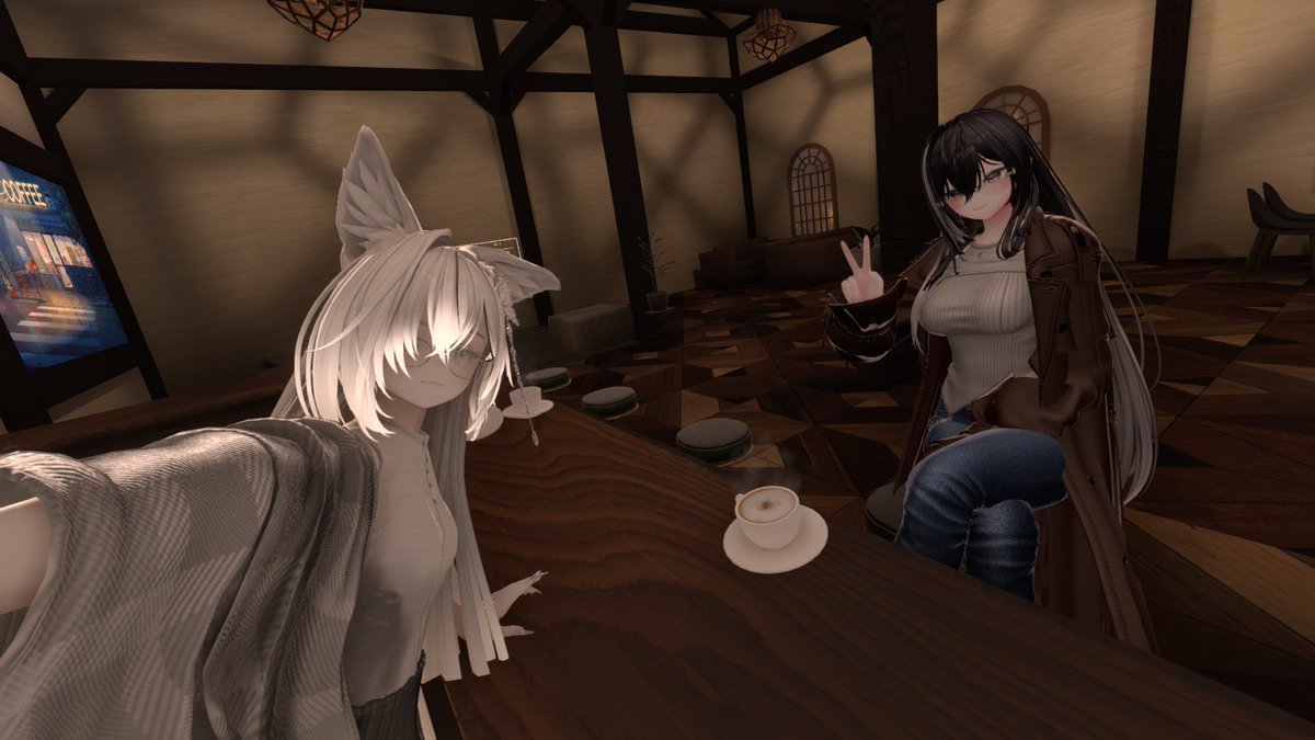 Kuroneru2222's tweet photo. うちの喫茶店で撮ったつーしょ！
来てくれるととてもうれしいね
お客さん全員と撮ればよかったね... https://t.co/1LnWVHUjxI