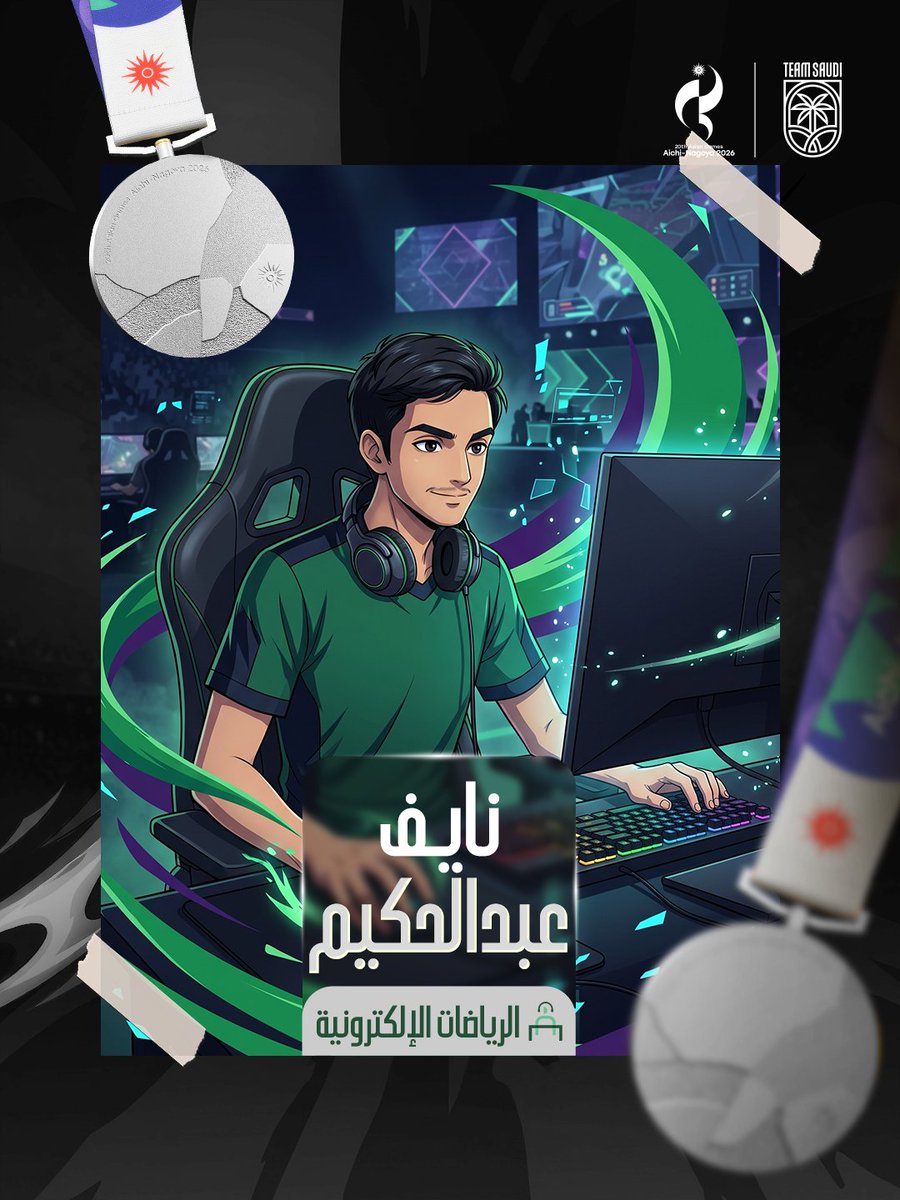 TeamSaudi's tweet photo. فضيـة للفالح 🇸🇦🥈

حقق لاعب #فريق_السعودية نايف عبدالحكيم الفالح الميدالية الفضية في منافسات Gran Turismo 7، بعد أن جاء في المركز الثاني برصيد 25 نقطة ضمن دورة الألعاب الآسيوية العشرين #ناغويا2026.

ألف مبرووووووك 💚💚💚 https://t.co/YLKy6XvewH