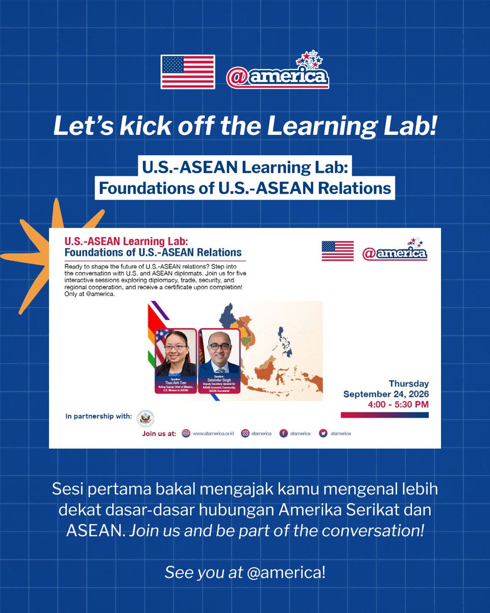 atamerica's tweet photo. Ready to kick off the Learning Lab? 🚀
Yuk, belajar dan jadi bagian dari conversation di @atamerica !
#Atampedia #LearningLab https://t.co/A4kJQ9hXes