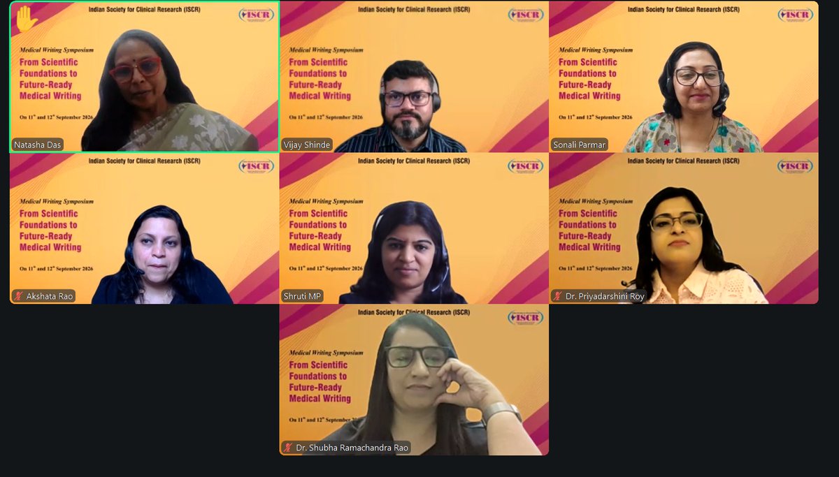 iscrindia's tweet photo. 📝 ISCR Medical Writing Symposium 2026: From Scientific Foundations to Future-Ready Medical Writing

📅 11-12 Sep 2026 | 9:30-13:30 IST | Virtual
12 talks + panel across 4 sessions on regulatory writing, AI in medical writing, scientific integrity &amp; submission strategy. https://t.co/YJ7szJg95k