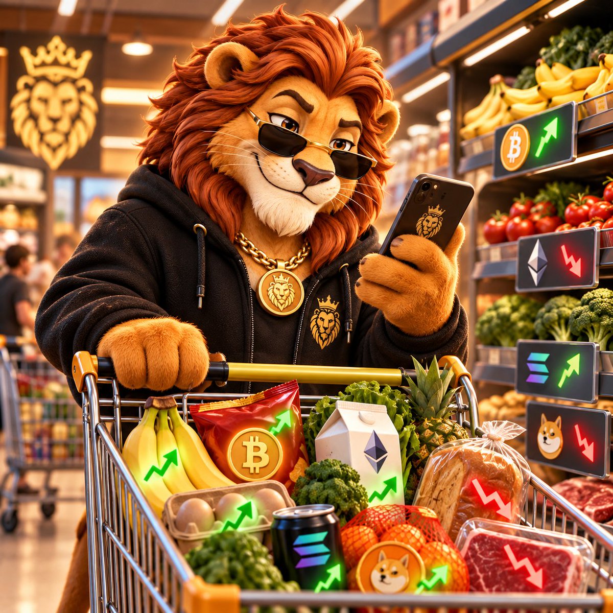 itsAlexcoin's tweet photo. Went shopping for groceries… came back with more bags and more charts. 🦁📈

$ALEX checks the market everywhere.
Bullish on bananas. Bearish on bread. Still watching the candles. 😂
The pride is getting ready.

Launch: Sept 23 — 15:30 UTC
TG: https://t.co/9mHFSq199P

$ALEX 👑
#ALEX #Solana #PumpFun #Memecoin