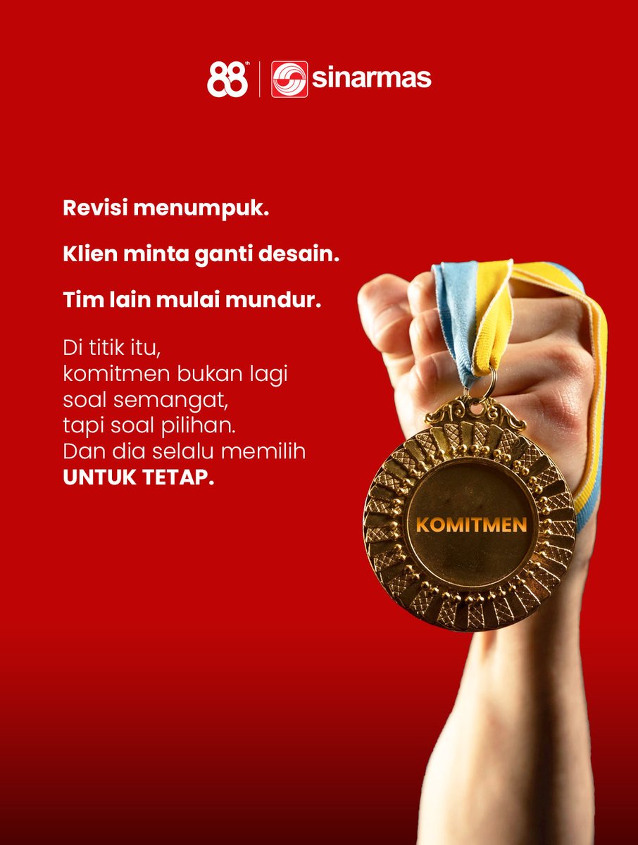 Sinar_MasID's tweet photo. Komitmen bukan soal siapa yang paling jago, tapi siapa yang bisa memegang janji dan konsisten sampai finish. 

#SinarMas
#MelajuBersama https://t.co/gLGxOjzgrq