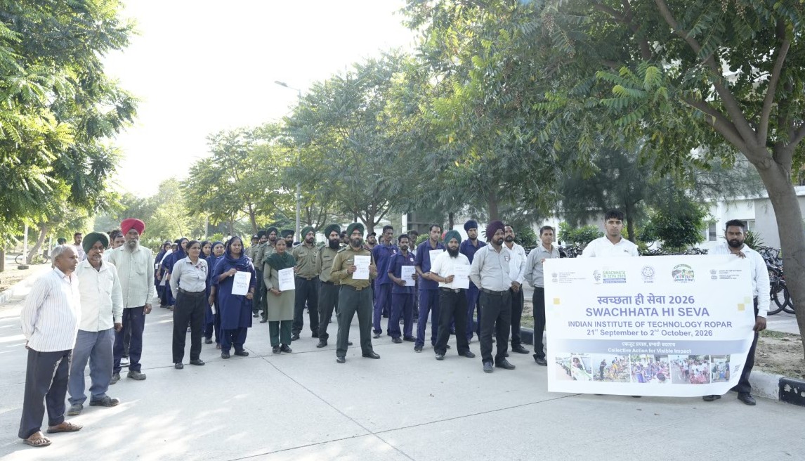 iitrpr's tweet photo. Swachhata Hi Seva 2026 begins at IIT Ropar.

Swachhata Pledge taken by all, followed by an Awareness Rally on campus under Jan Bhagidari.

#SwachhataHiSeva #SwachhBharat2026 #SHS2026

@MoHUA_India  @EduMinOfIndia @SwachhBharatGov @swachhbharat @MoJSDDWS @SwachhEduMin @iitrpr https://t.co/j3cs78afaq