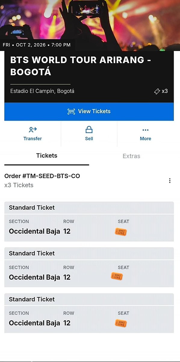 Kticketicon's tweet photo. 💜 Boletos para BTS Bogotá disponibles 💜
Vendo 3 boletos
🗓️ 2 de octubre
Referencia: Cambio a asientos con mejor vista.

🎟️ Transferencia directa a Ticketmaster disponible.

📩 ¿Te interesa comprar? Envía un mensaje directo. https://t.co/LmS12Eib86