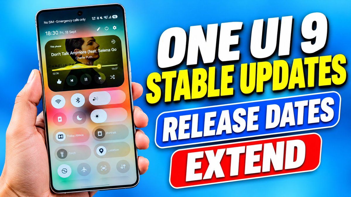 realunitechyt's tweet photo. 🚨 ONE UI 9 STABLE UPDATE DATES EXTENDED?

Samsung One UI 9 stable update release timeline mein new changes 👀

Latest release-date updates + rollout details explained in the video. 📱🔥
https://t.co/w4mQVoFLDH

#OneUI9 #Samsung #GalaxyUpdate https://t.co/JlhdqWhm3C