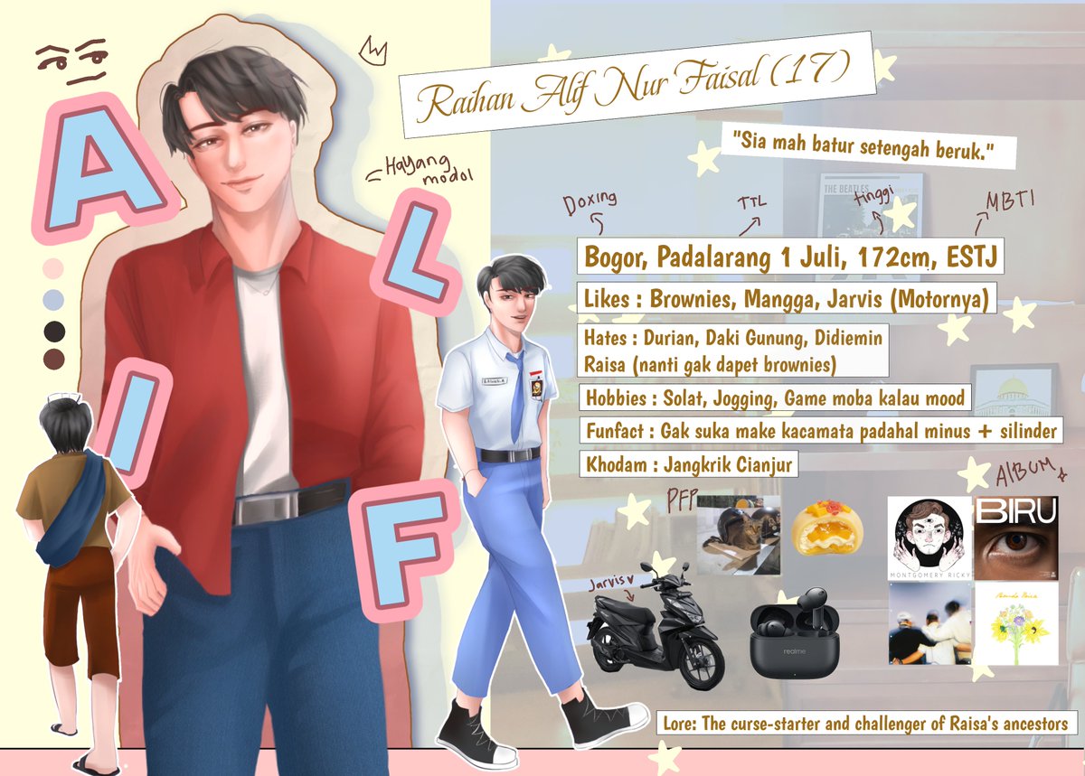 Flyshineey's tweet photo. #OC #nysaoc Hai aku mau kenalin Oc dengan Character Sheet Alif dan Raisa. Mereka bakalan hadir dengan Fakechat, mini comic, atau slice of life mereka 💞 https://t.co/fNJfoPDNlb