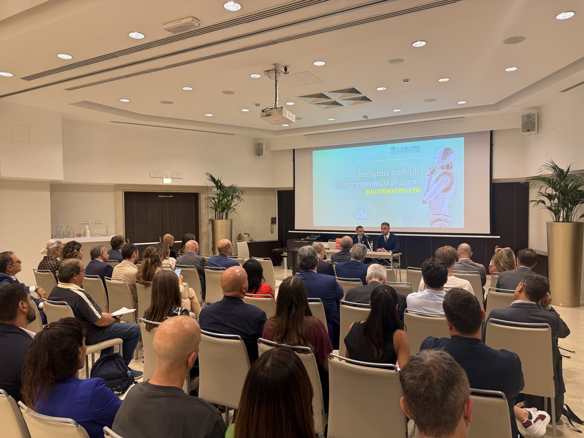 NewsUnindustria's tweet photo. #AI, dalla consapevolezza all’azione: a #Roma l'appuntamento targato #PiccolaIndustria inserito nella #RomeFutureWeek

Scopri di più:
👉🏻 https://t.co/NEOkI5dLAT

#IntelligenzaArtificiale #Unindustria https://t.co/Xso6AOUgUK