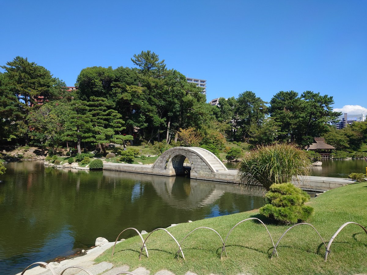 SARA10SA's tweet photo. 縮景園
庭園あり、池あり、鳥居あり、竹林に茶畑、稲穂とか色々あった。
ここだけで日本の景色めっちゃ凝縮してるんだけど！！ https://t.co/T0Tw3nBjlb
