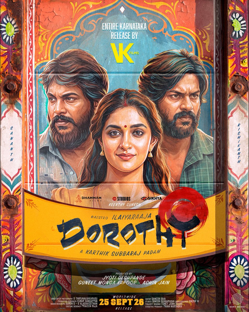 vkfilmsrelease's tweet photo. #Dorothy is coming to Karnataka! 🎬✨

Releasing across Karnataka via VK Films on 25th September 2026. ❤️‍🔥

Get ready to experience Dorothy on the big screen! 🍿✨ https://t.co/5cBpVhmxkT