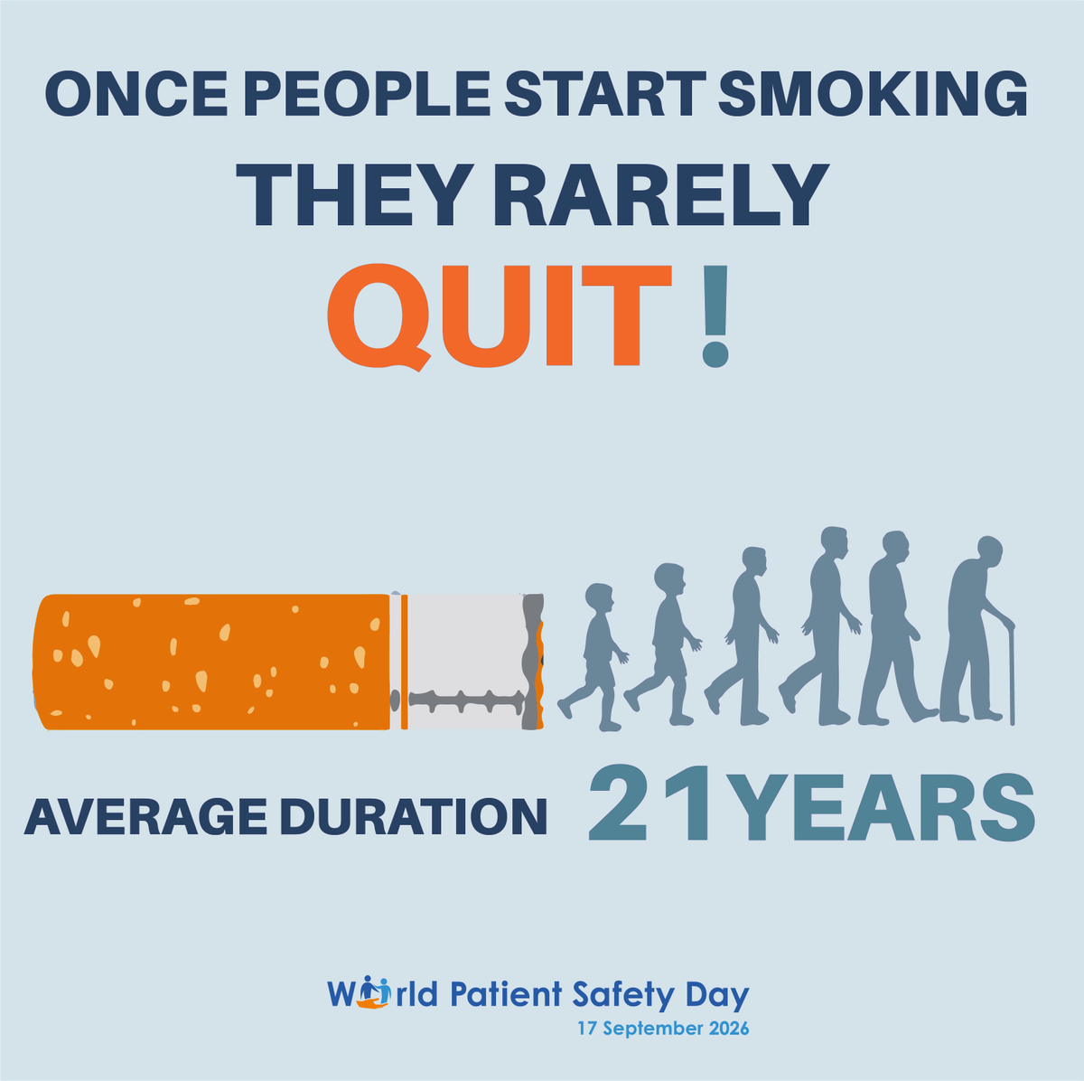 WHOLebanon's tweet photo. Smoking often starts young and can continue for decades, increasing the risk of serious #NCDs. Preventing tobacco use, supporting people to quit and reducing exposure to tobacco are essential steps towards safer, healthier lives. World Patient Safety Day 2026: Safe care for life! https://t.co/zUWnGUzmQA
