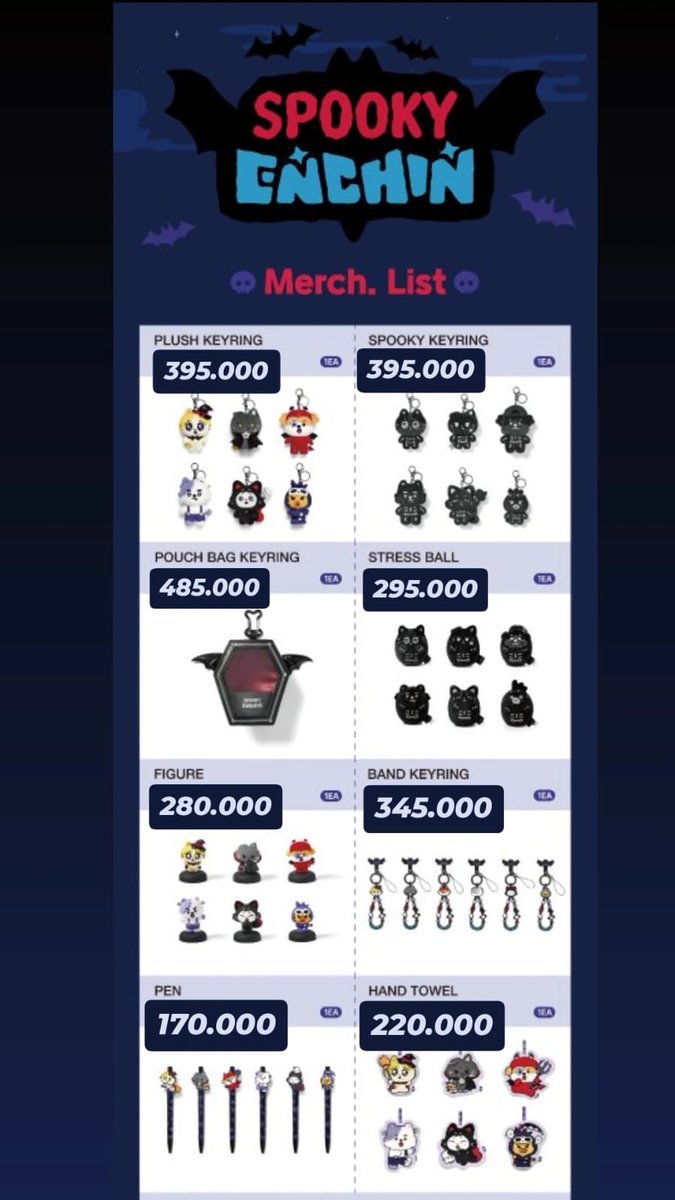 itsyourbill's tweet photo. [HELP RT]
🇰🇷 Open po Jastip Jasa Titip Visit Store offline <SPOOKY ENCHIN> ENHYPEN Official Character POP-UP 🇰🇷

📅 Visit 30,2,4,5,7,9 &amp; ONLINE
💰Detail price list pl merch dibawah 
📦 ready INA 14 Oktober 2026

Jastip merch doll enha Halloween enchin engene bdg kr ina #zonauang https://t.co/OrpdDKoktv