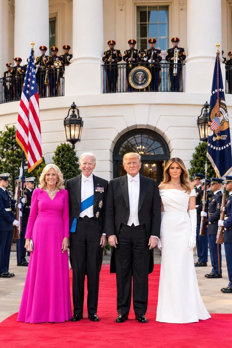Ivankatrumpll's tweet photo. 🇺🇸 A Powerful White House Moment 🇺🇸
Elegance, tradition, and American pride captured in one frame — from the red carpet to the honor guards, every detail speaks history.
What’s your first impression? 👇
#Trump #MelaniaTrump #WhiteHouse #USA #AmericanTradition https://t.co/qYtlqYOyJe