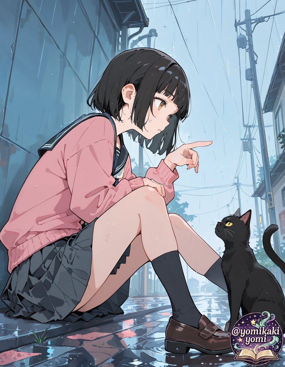MiyaTasun's tweet photo. 止まないわねえ・・・
テーマ「雨」
#AIart #猫 https://t.co/TL9uAppppl