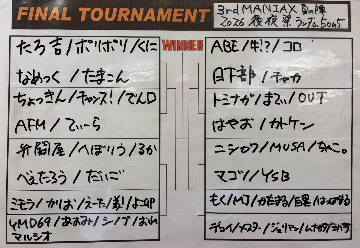newton_ooyama's tweet photo. 本日ゲームニュートン大山店にて開催の【3rd MANIAX 夏の陣 2026 後夜祭】はTwitchにて配信開始致しました。
大会もまもなく開始します。
御視聴等はこちら→ https://t.co/rI9SDVa2To にて御利用頂けます。
#ゲームニュートン https://t.co/4rHnjD5ilH