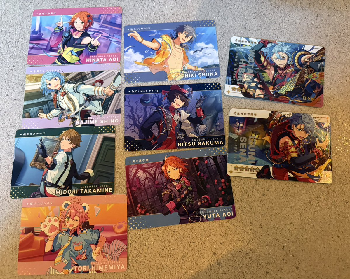 nami_76_52's tweet photo. 【交換】あんスタ カードダス Vol.1 Vol.2
譲:画像参照

求:同種or北斗、真緒関連のグッズ

出先の為IDなし。
郵送or後日(10/24)池袋手渡し
お気軽にお声掛けください。 https://t.co/tKplcbvhJw