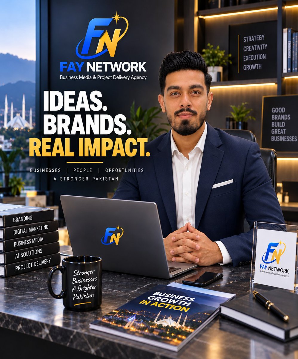 faynetworkpk's tweet photo. Ideas. Brands. Real Impact.

Fay Network helps businesses turn ideas into stronger brands, smarter systems &amp; measurable growth.

Business Media • Digital Marketing • AI &amp; Automation • Technology • Project Delivery

Pakistan → Global Markets.

#FayNetwork #BusinessGrowth #AI https://t.co/AtZvus2FsR