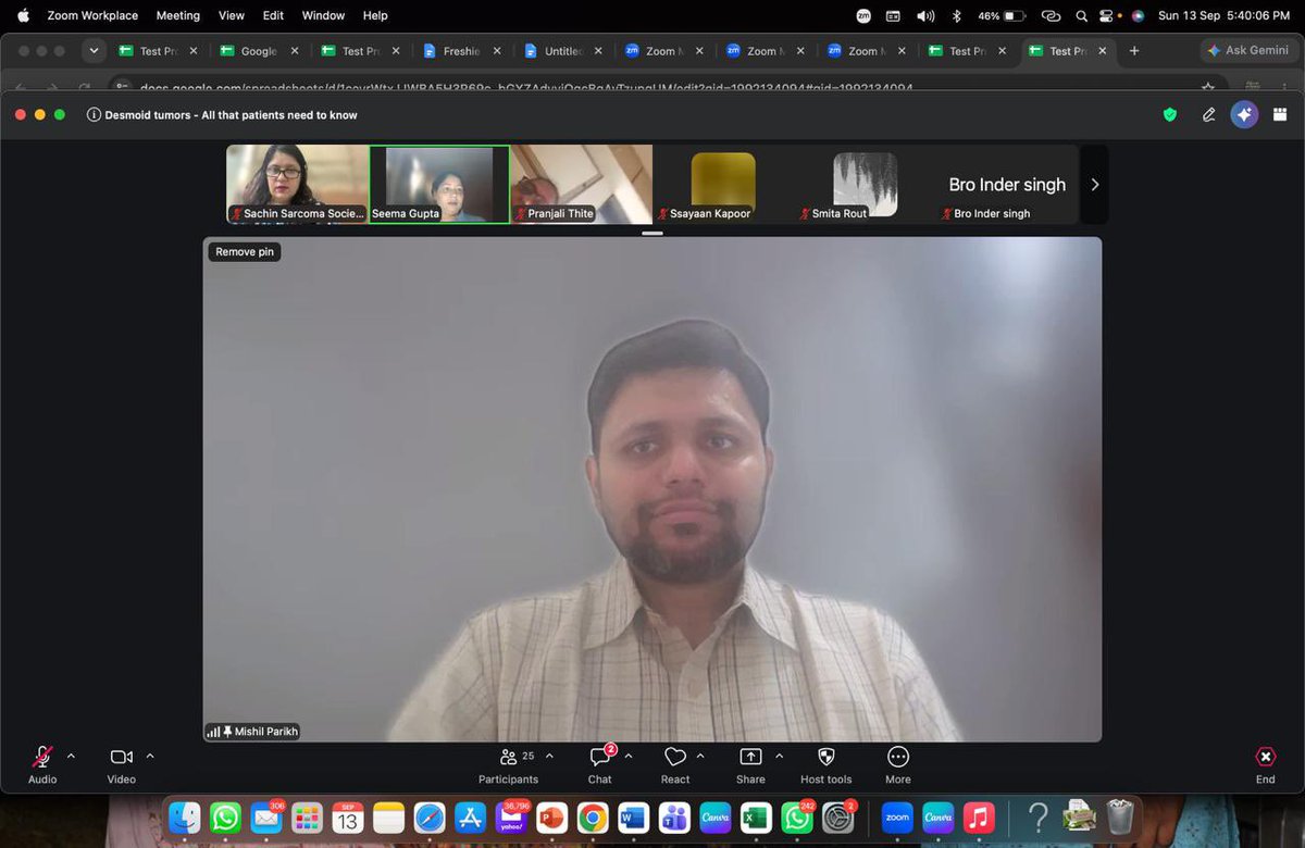 SachinSarcoma's tweet photo. Organised 300 th support group meeting on last Sunday where Dr Mishel Parikh gave educational session on desmoid tumors in this desmoid tumor awareness month. 
#desmoidtumors #desmoidawarenesmonth https://t.co/mb7nVVit3V