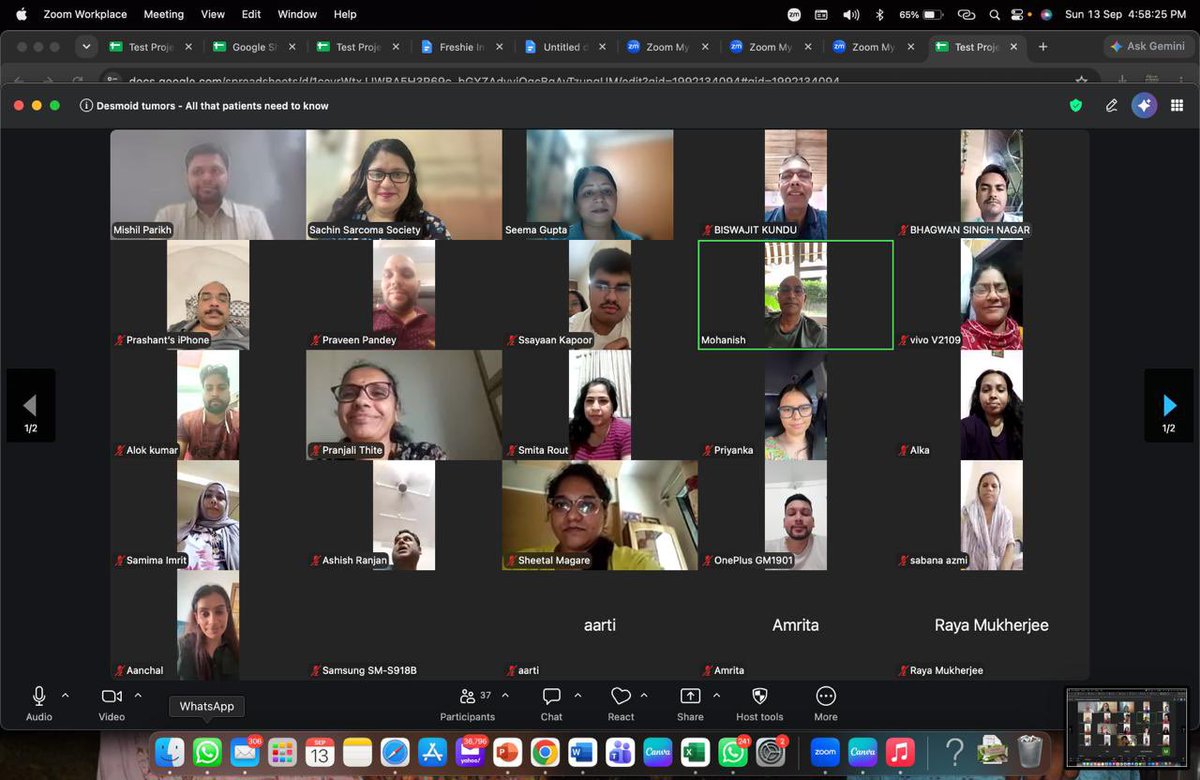 SachinSarcoma's tweet photo. Organised 300 th support group meeting on last Sunday where Dr Mishel Parikh gave educational session on desmoid tumors in this desmoid tumor awareness month. 
#desmoidtumors #desmoidawarenesmonth https://t.co/mb7nVVit3V