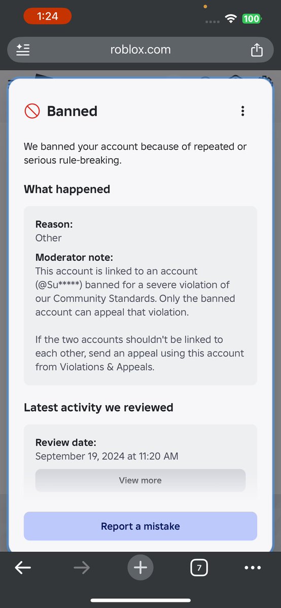 zyr3th's tweet photo. My account which was wrongly terminated my account Zach_WolfYt shows in the moderator’s note that my account is linked to an email I do not recognize at all.

I’d like to have a human review of this matter.
#RobloxRTC #RobloxSupport https://t.co/tZK1X3fQ2f
