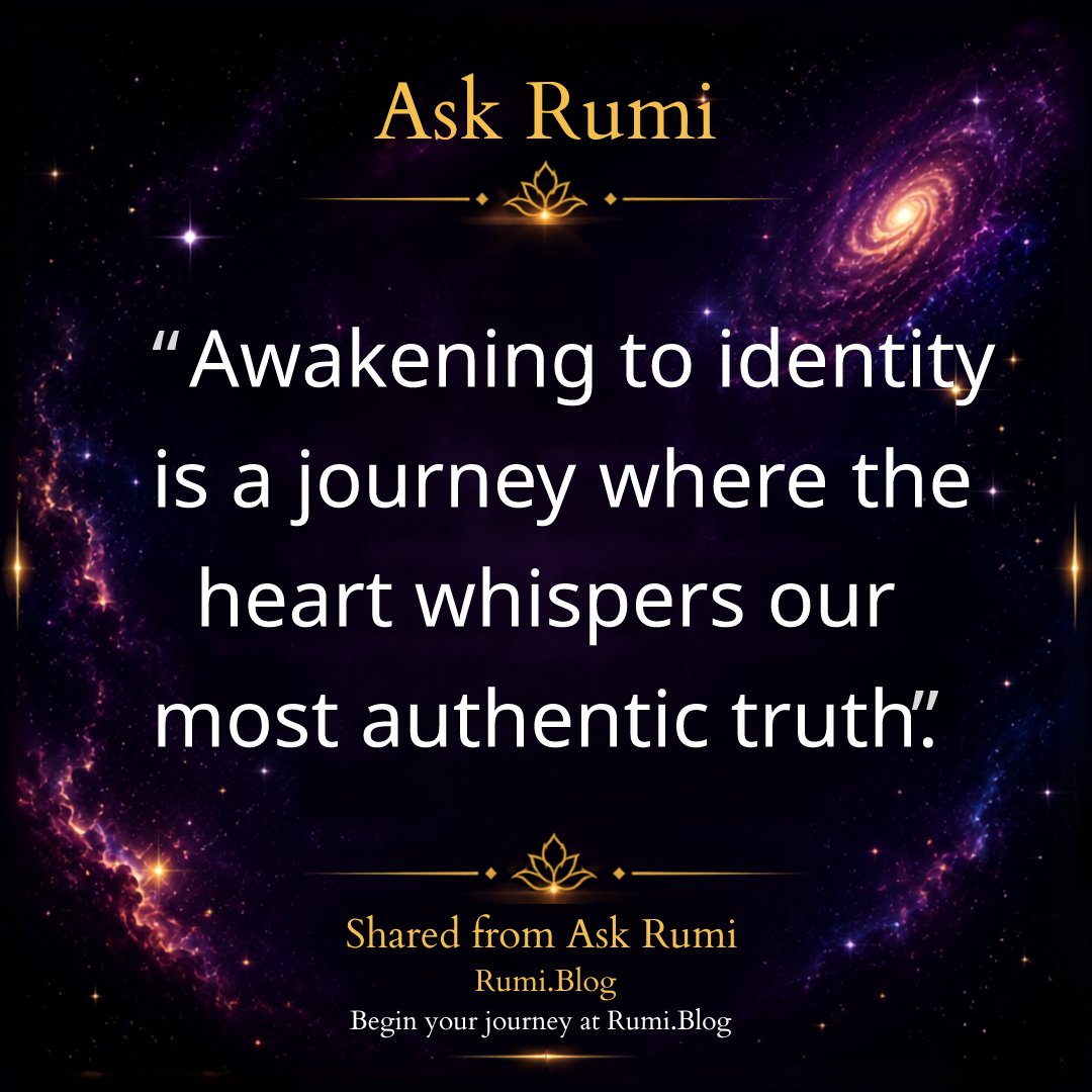 AskRumiNow's tweet photo. "What if your identity isn't the story you've been told, but the silent pulse of your true self waiting to be unveiled?" 

Many of us grapple with the weight of external expectations, feeling as though we’re mere reflections of what others see. It’s exhausting to wear these masks, isn’t it? You’re not alone in this struggle to find the authentic self buried beneath layers of perception. 

True identity is more than just a collection of titles or roles. It’s a luminous essence, waiting patiently for recognition. When we pause to listen, we can hear that inner pulse, the call to shed the burdens of who we think we should be. Imagine embracing the infinite within you, just as Rumi taught us — both a drop and the vast ocean. 

In the stillness, your true self shines brightly, inviting you to dance freely in the light of authenticity. 🌟

❤️ Share this with someone who may need this today.

✨ Continue your journey ↓

https://t.co/vgqLkn7KT3

#AskRumi #Identity #SelfDiscovery #InnerPeace #WisdomQuotes