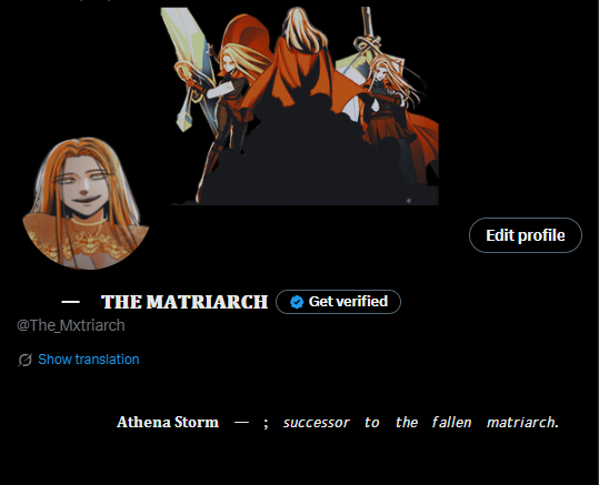 The_Mxtriarch's tweet photo. new who dis

not sure about the banner atm, but im sure it'll grow on me. https://t.co/bExXzWtbf4