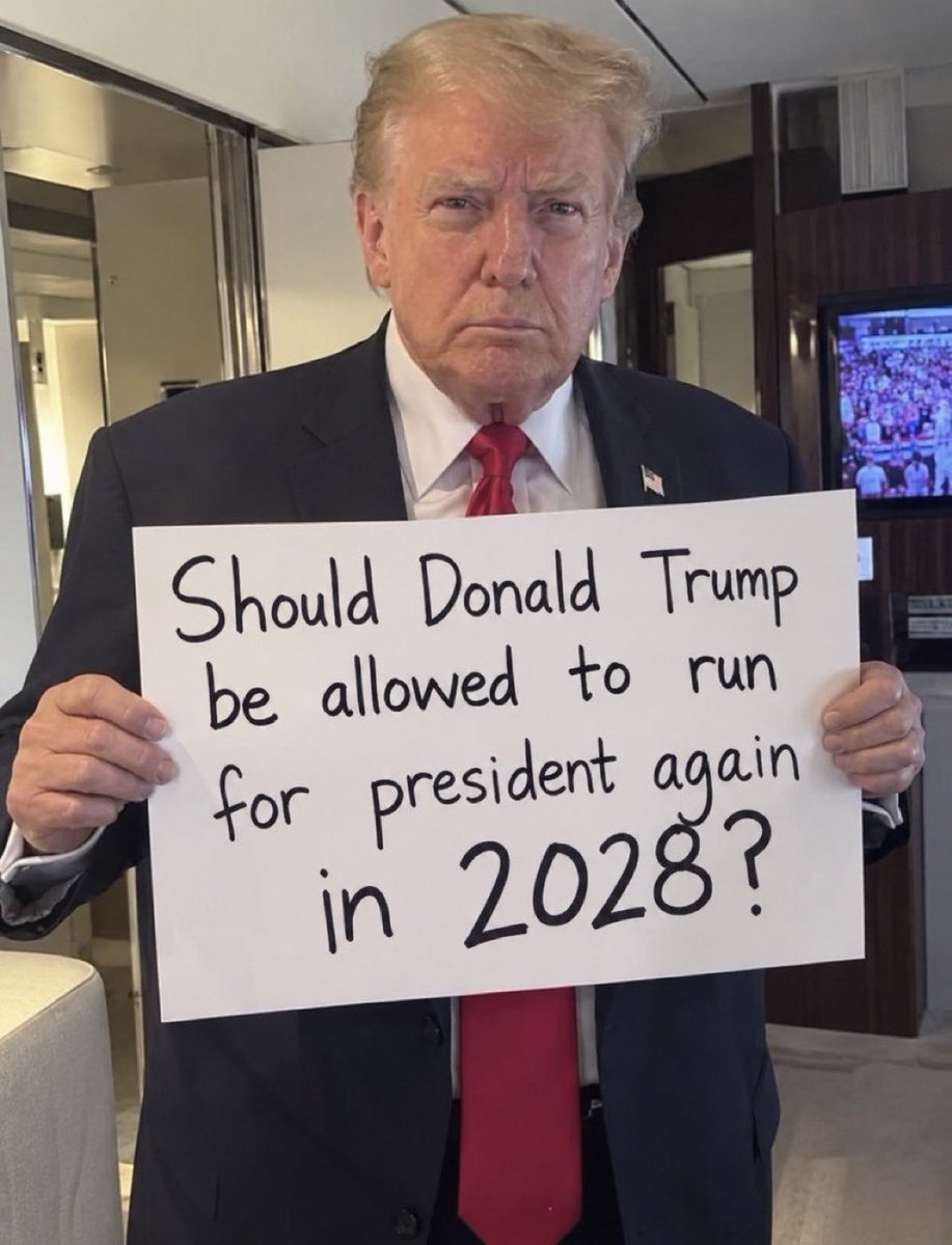 MrElonRockets08's tweet photo. Should Donald Trump be allowed to run for president again in 2028?

A. Yes
B. No https://t.co/pKvXizpgKK