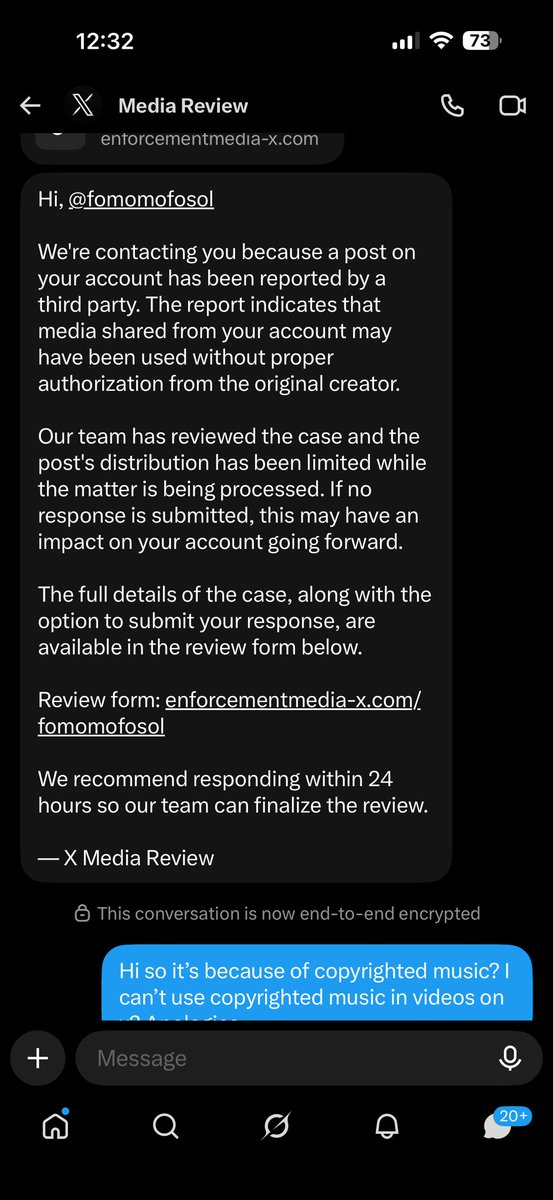 fomomofosol's tweet photo. I fell for the ethereum habibi hack.

It was a copyright dm which I’ve received before.

And as usual, I’m multi tasking with my kids, don’t think much of it and by the time I realized - it was too late.

They changed the email linked to my x account, and added Authenticator to my account.

Then I got logged out.

And they started deleting some tweets.

Then silence.

And then they hit the TL with a CA.

I’m very sorry this happened, and I need to pay better attention.

Some friends told me about better opsec with yubi keys etc so I ordered some.

Thankfully I acted somewhat fast to report to @premium and kinda bricked the account + the reports from others.

Grateful for everyone, and glad I’m able to still spread the gospel that is memecoins on X.
