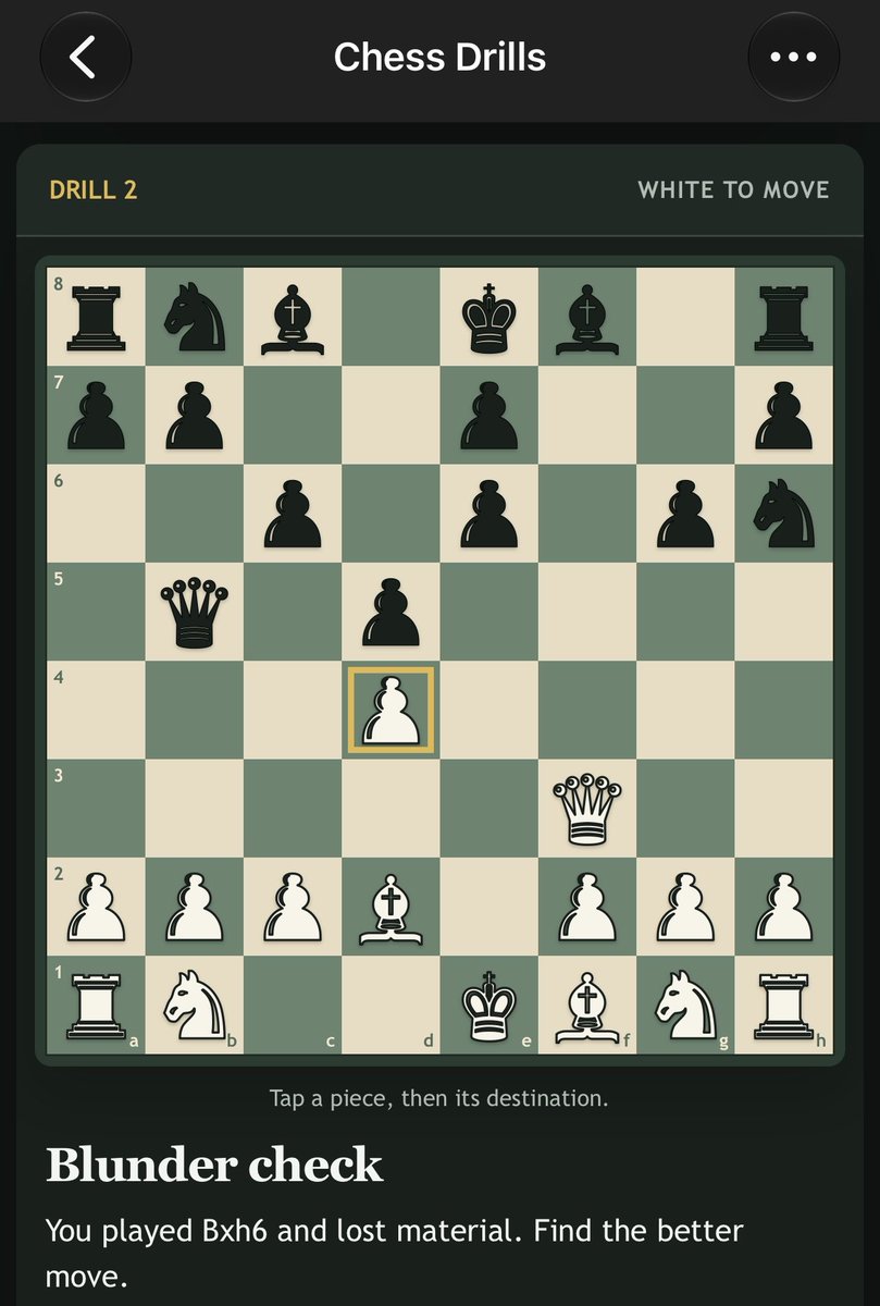 Daily chess drills from his Chess.com games