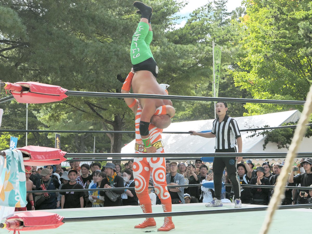hlkysh's tweet photo. #いしがき2026 
#いしがきミュージックフェスティバル 
#みちのくプロレス
東北ジュニアヘビー級王者サングレ・アステカJr選手と佐藤維選手は、11/1県営体育館『GRANDE DOS～グランデ・ドス2026』にてベルトをかけて対決 https://t.co/yCla5df2A0
