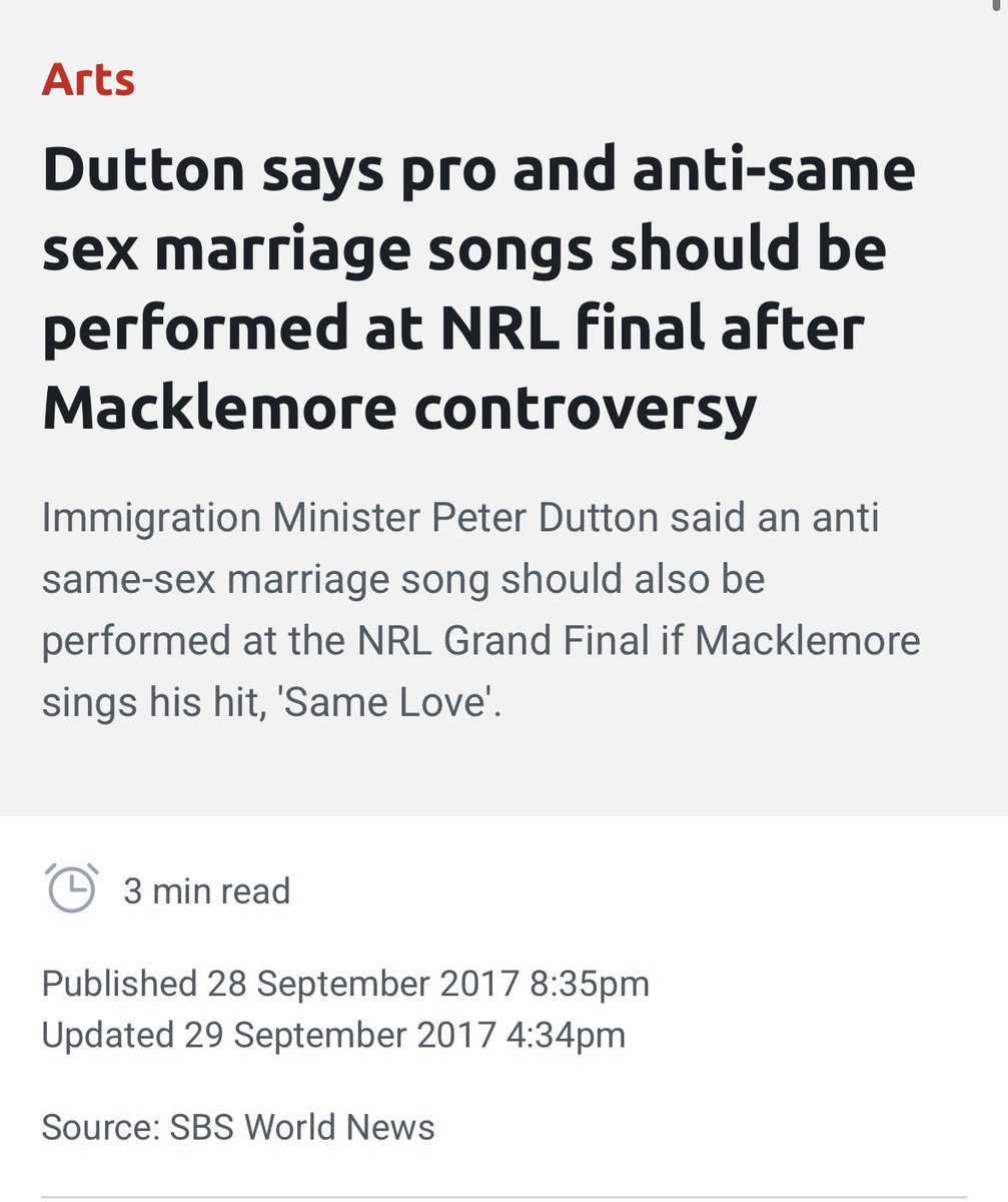 JoshButler's tweet photo. If I had a nickel for every time Macklemore was involved in a strange controversy around the NRL grand final, I'd have two nickels, which isn't a lot but it's weird that it happened twice right https://t.co/pzjgwEokmg